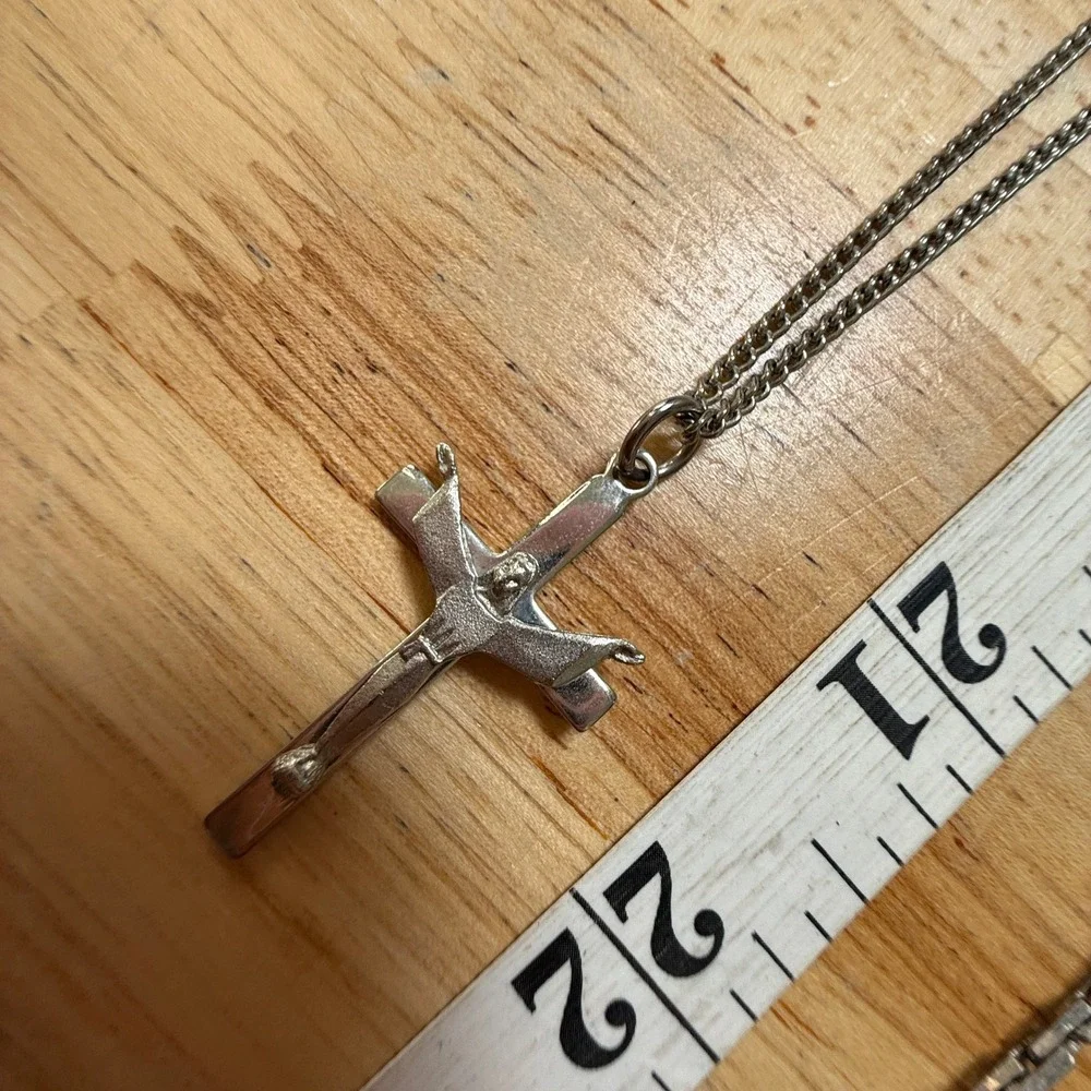Gothic Brutalist Religious Grunge Cross Necklace Bundle Lot of 2‎ Unbranded